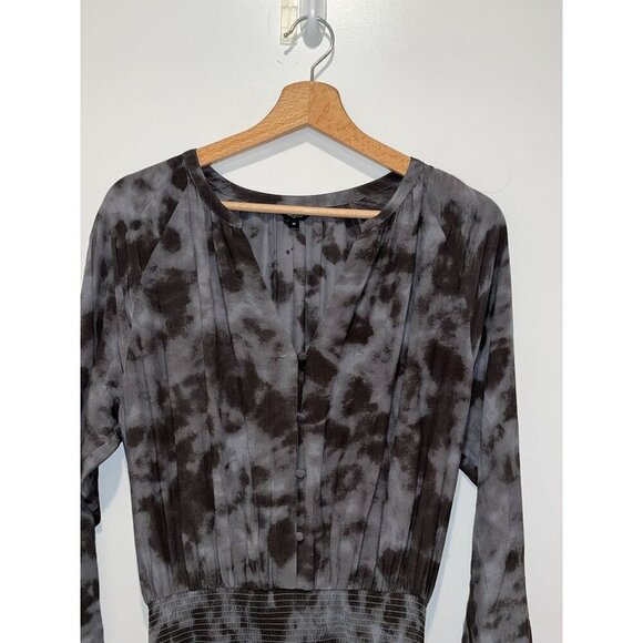 Rails Gray Slate Tie-Dye Long Sleeve Mini Jasmine Dress Women's Size M - Picture 4 of 11